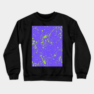 Green Lime Spray Splatter On Lavender Crewneck Sweatshirt